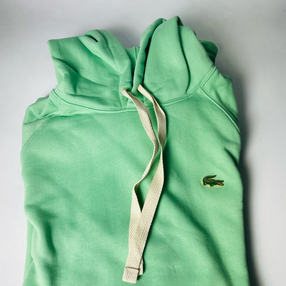 Lacoste LIVE men’s green hooded sweatshirt, size medium.